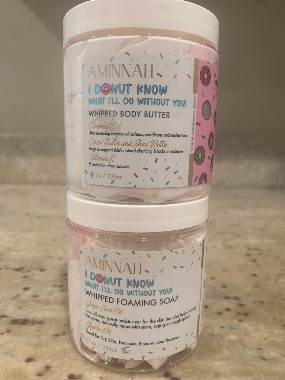 Aminnah I Donut Know Whipped Body Butter & Foaming Soap Duo